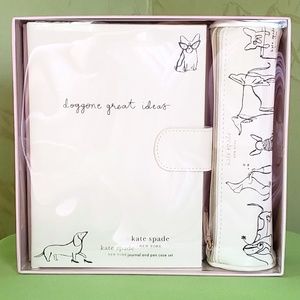 KATE SPADE DOG PARTY JOURNAL + PEN CASE SET:NWT